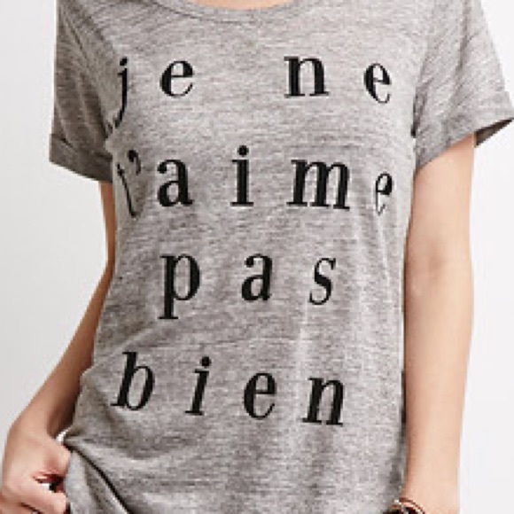 NWT Forever 21 Grey Linen Size Large T-Shirt - Picture 3 of 3